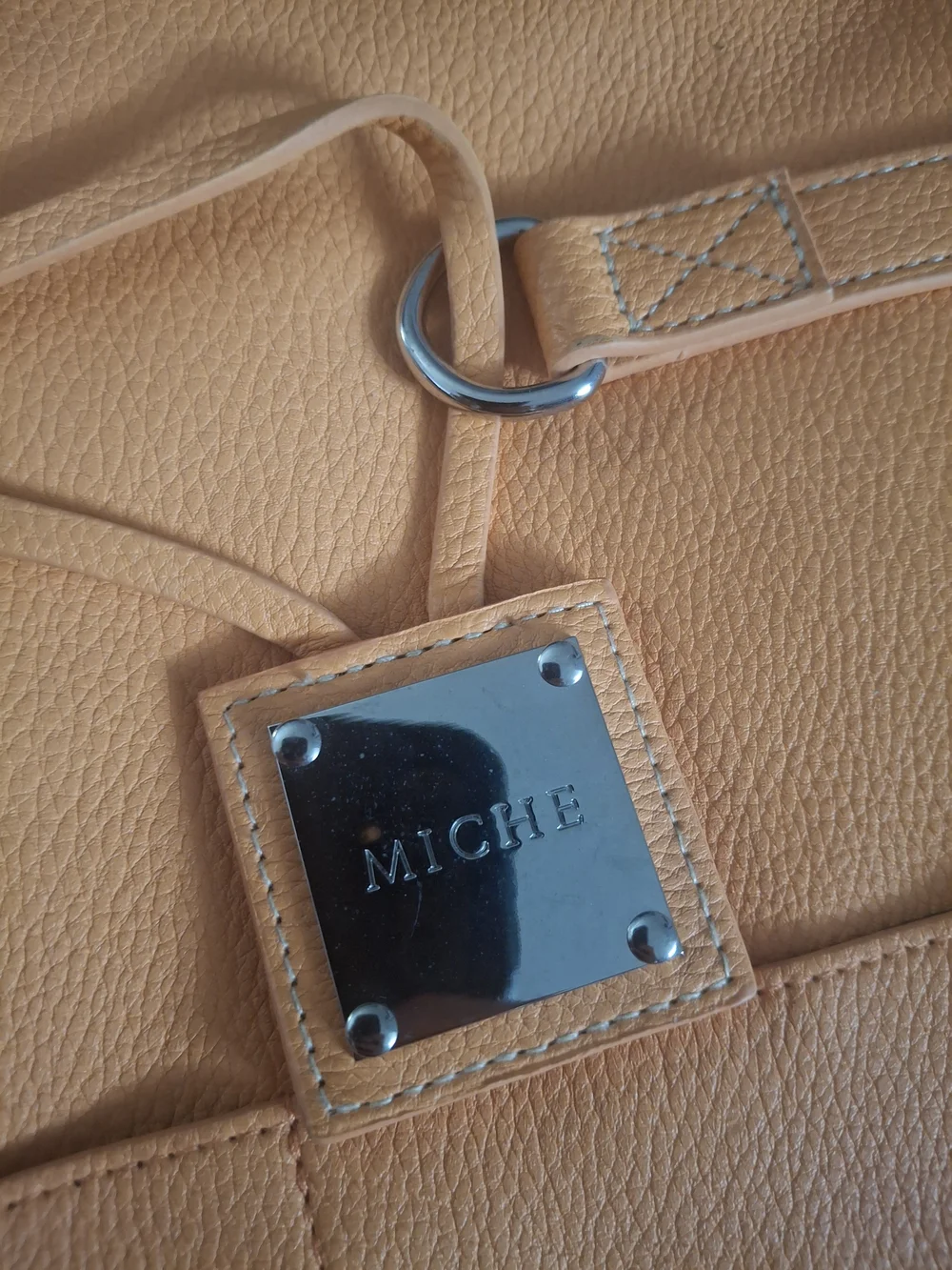 Orange Tote Bag with Black Handles